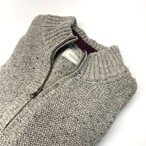 7 Diamonds Grand Teton Sweater 1/4 Zip Pullover Gray Speckled Men's Size Large